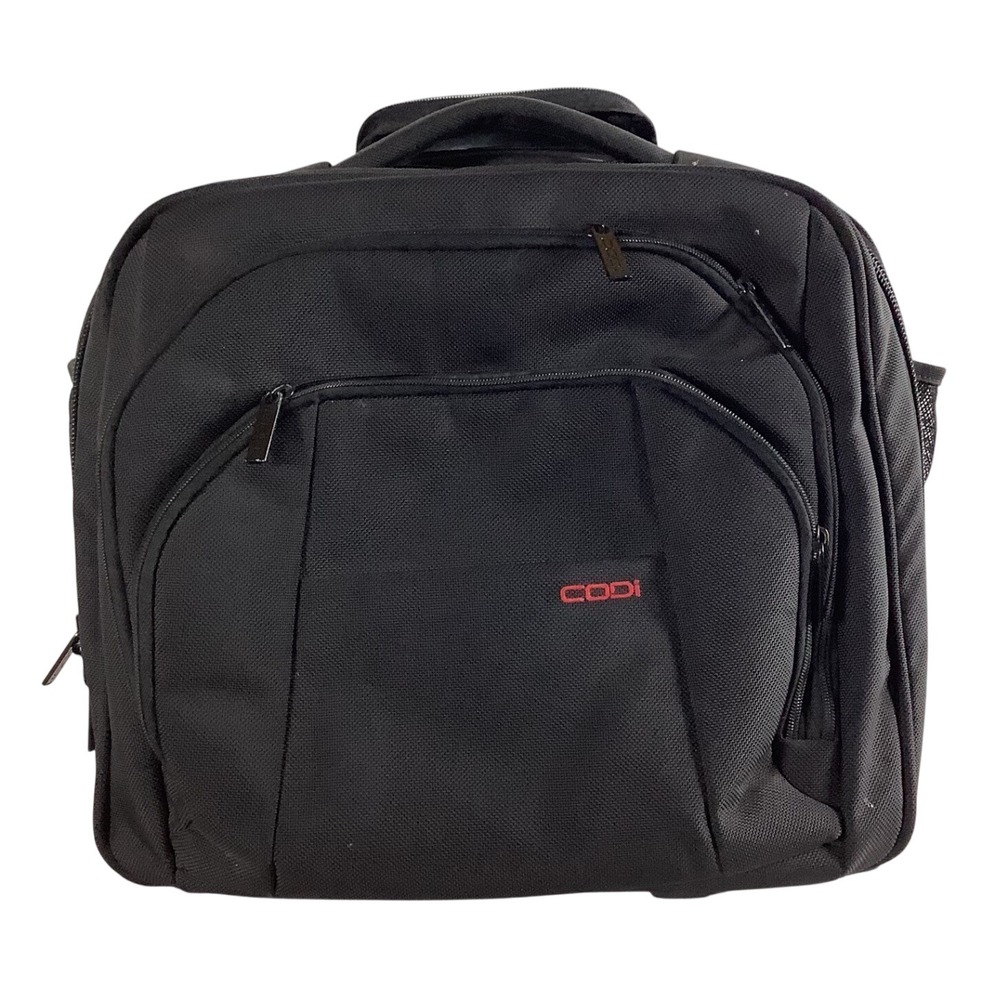 CODI Black Rolling Laptop Case Business Travel Briefcase Ballistic Nylon Bag